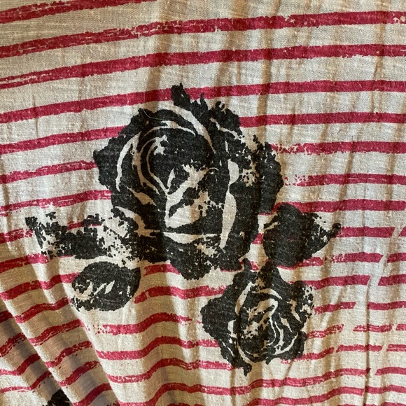 Striped Floral Rue 21 Dolman Sleeve Top Sz S - Picture 2 of 6